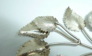 Vintage Charles Horner 40 ' s Sterling Silver Nine Leaf Spray Brooch 6