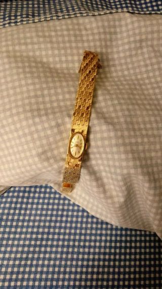 Vintage Womens 14k Gold Lucien Piccard Swiss Watch