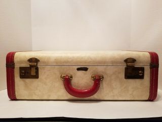 Vintage Leather Trimmed Suitcase 21 " Supercraft Luggage Co.  Chicago