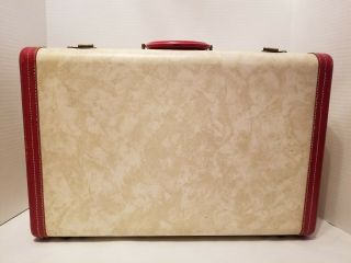 Vintage Leather Trimmed Suitcase 21 