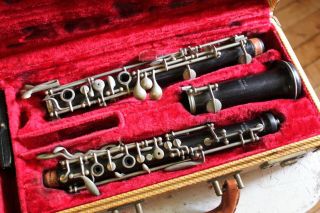 J Barre Vintage Wooden Oboe Cabart Professional France Low S/n 505 Jean Case