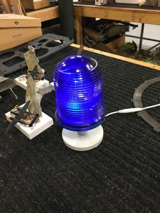 Blue Globe Light Home Wired Vintage Man Cave Airport Runway Taxiway Light