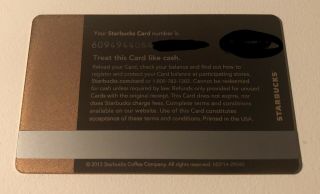 Starbucks 2013 Limited Edition Rose Gold Metal Gift Card - $0 balance.  VERY RARE. 5