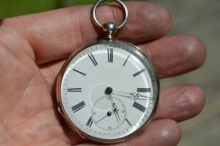 Vintage Antique Old Swiss Cylinder Escapement Bar Movement Pocket Watch