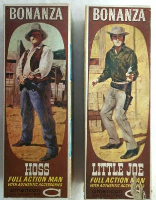 Vtg Collectible Bonanza Little Joe & Hoss Full Action Man & Accessories