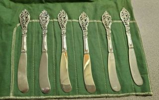 Reed And Barton Florentine Lace Butter Spreaders Set Of 6 Sterling Silver