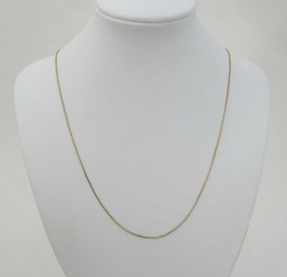 Vintage Dainty 14k Yellow Gold Box Chain Necklace 22 " 1.  8 Gr 1mm