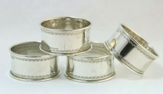 Set Of 4 Sterling Silver Reed & Barton Napkin Rings