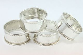 Set Of 4 Sterling Silver Reed & Barton Napkin Rings 6