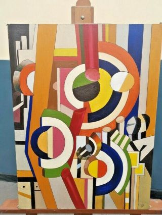 Rare Fernand Leger Oil Painting On Canvas Signed Rare 32 " X24 " Inches