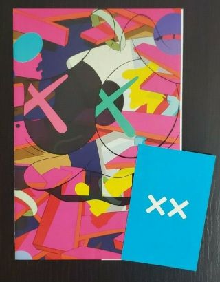 Kaws Print - Downtime At The High Museum Of Art - Rare Handout With Card - 2012