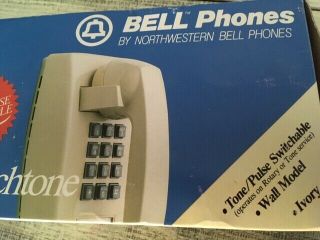 Northwestern Bell 51490 Push Button Wall Phone Basic Touch Tone Nib Vintage
