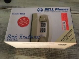 NORTHWESTERN BELL 51490 PUSH BUTTON WALL PHONE Basic Touch Tone NIB Vintage 6