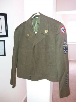 Vintage Wwii/korea U.  S.  Army Wool Ike Jacket,  42r,  Pristine