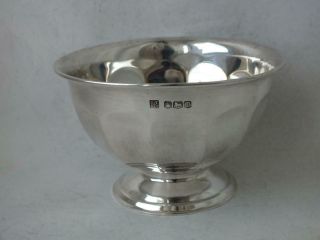 Art Deco Solid Sterling Silver Sugar Bowl 1934/ Dia 10.  3 Cm/ 120 G
