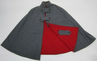 Vtg Ww2? Era 1930 - 40s Nurse Uniform Wool Cape Cloak Blue Red Haron Mfg Ny Pgh