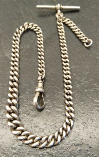 Antique All Silver Graduated Albert Pocket Watch Chain 1897 - 98 By H.  A&S 2
