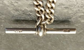 Antique All Silver Graduated Albert Pocket Watch Chain 1897 - 98 By H.  A&S 3
