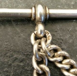 Antique All Silver Graduated Albert Pocket Watch Chain 1897 - 98 By H.  A&S 7