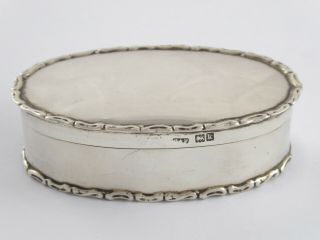 Lovely Antique Edwardian Solid Sterling Silver Table Snuff Trinket Box 1905 72g