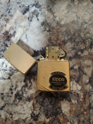 Vintage Zippo 1932 - 1982 50th Anniversary Commemorative Brass Lighter 5