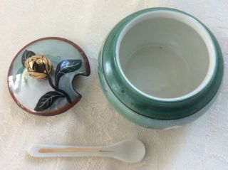 VTG HAND PAINTED NORITAKE LUSTER WARE Set: Tray,  Shakers,  Mustard Jar,  JAPAN 8