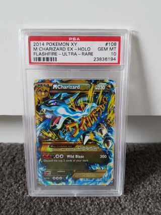Psa 10 Gem Pokemon Flashfire Charizard Ex Full Art Card Tcg 108/106 Sr Rare