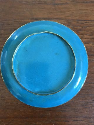 Vintage Chinese Cloisonne Circular Trinket Pin Dish Tray Plate 3