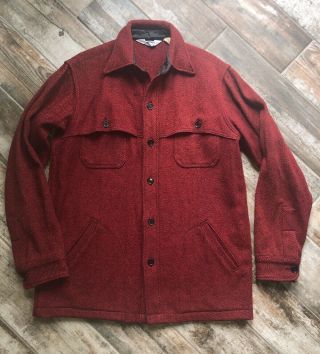 Vintage Woolrich Mens Wool Twill Cruiser Hunting Shirt Jacket Coat Sz L Long 103