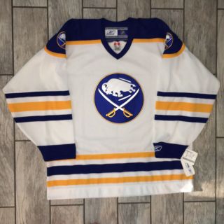 2006 Reebok Buffalo Sabres Jersey Alternate White Blue Throwback Sz.  XL VTG 2