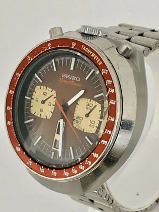 Seiko Bullhead Watch Vintage Chronograph 6138 0040 Brown