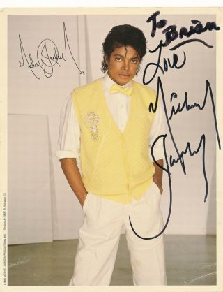 Rare Michael Jackson Autograph Signed 1983 Thriller Publicity Photo