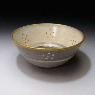 RM9: Vintage Japanese Pottery Tea Bowl,  Kyo ware with Signed wooden box 2