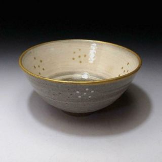 RM9: Vintage Japanese Pottery Tea Bowl,  Kyo ware with Signed wooden box 7