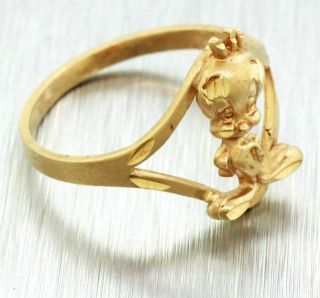 Vintage Estate 14k Solid Yellow Gold Tweety Bird Ring 3