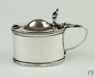 Georgian Style Antique Sterling Silver Mustard Pot Chester 1919 Stokes & Ireland