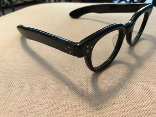 Vintage 50s Tart FDR Style Thick Horn Rim eyeglass Frames 44 - 24 7