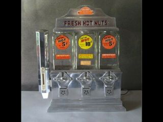 Vintage Challenger Hot Nut Vending Machine Orig Exc