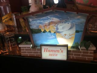 C 1950s SCARCE BREWERIANA: Lighted Vintage Hamms Beer Chalet Sign - 4