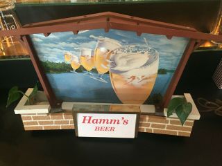 C 1950s SCARCE BREWERIANA: Lighted Vintage Hamms Beer Chalet Sign - 8