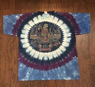 Vintage Grateful Dead Circus Shirt Xl Tie Dye 90s 80s Liquid Blue