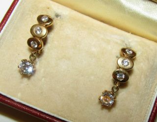 , Vintage?/antique? 18 Ct Gold Dormeuses Earrings With Fine Jargoons