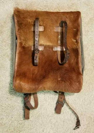 Wwii Ww2 German Elite Fur Backpack Back Pack Named Pony Horse Wood Frame