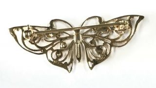 Vintage Irish 9ct Gold Emerald Ruby Sapphire Butterfly Brooch 5
