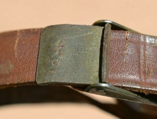 Us Early United Carr Green Buckle Us Army Wwii M1 Helmet Liner Leather Chinstrap
