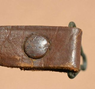 US EARLY UNITED CARR GREEN BUCKLE US ARMY WWII M1 HELMET LINER LEATHER CHINSTRAP 6