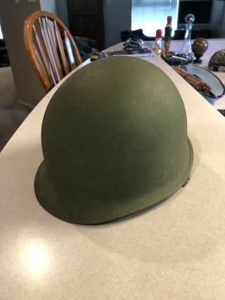 Us Post Ww2 Wwii Korea Vietnam War Era M1 Helmet Swivel Bale Rear Seam Usa