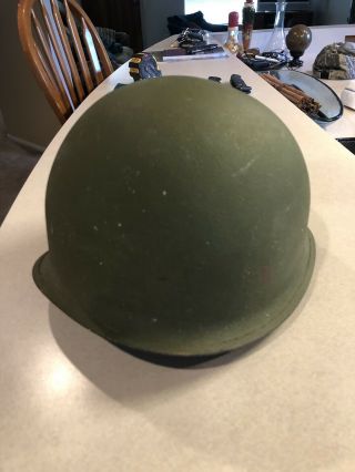 US Post WW2 WWII Korea Vietnam War Era M1 Helmet Swivel Bale Rear Seam USA 2