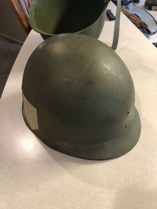 US Post WW2 WWII Korea Vietnam War Era M1 Helmet Swivel Bale Rear Seam USA 6