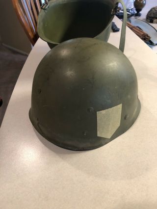 US Post WW2 WWII Korea Vietnam War Era M1 Helmet Swivel Bale Rear Seam USA 7